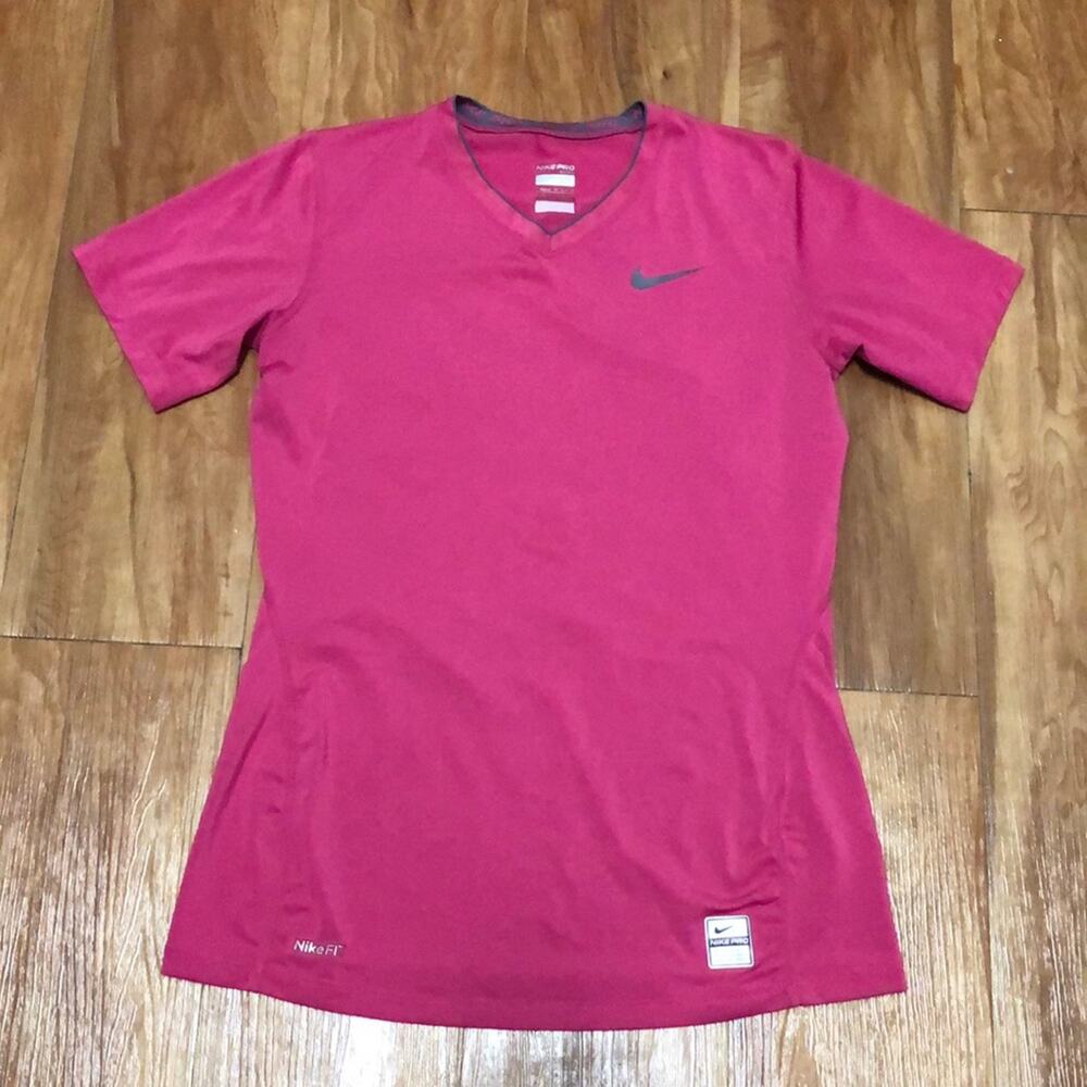 Nike NikeFit Nike Pro Fitted Short Sleeve Pink Top Size XS